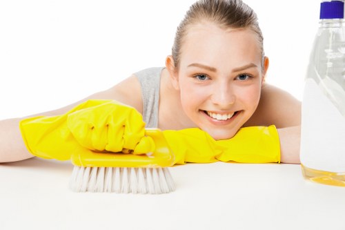 Organised household interior showing regular house cleaning results