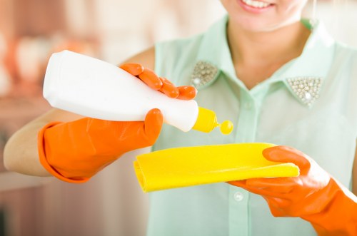 Cleaner in Hounslow providing deep cleaning for a kitchen