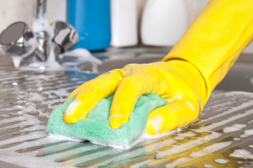 Commercial cleaner in Hounslow maintaining a bright office space