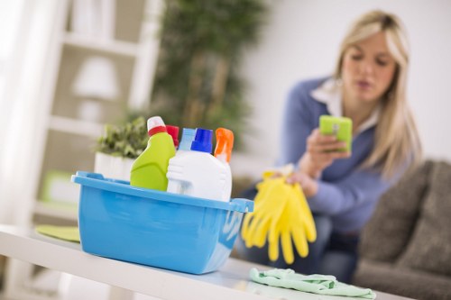 Professional home cleaning setup in a Hounslow residence